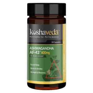 Koshaveda Ashwagandha Af-43 600mg By Muscleblaze, 30 Capsules | For Sound Sleep, Strength & Recovery