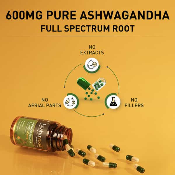 Koshaveda Ashwagandha Af-43 600Mg By Muscleblaze, 30 Capsules | For Sound Sleep, Strength & Recovery