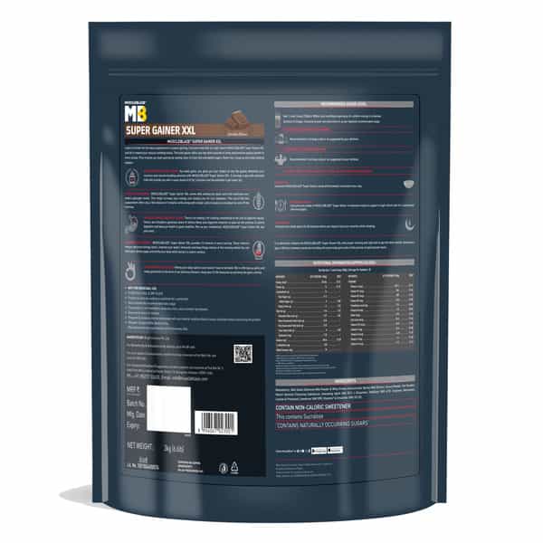 Muscleblaze Super Gainer Xxl (Chocolate 3Kg / 6.6Lbs | 30 Servings) Muscle Mass High Protein Gainer