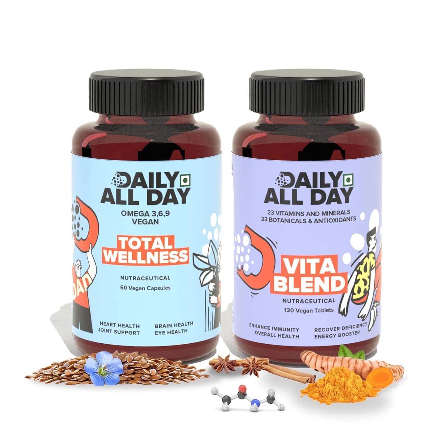 Daily All Day Total Wellness 60 Capsules & Vita Blend 120 Tablets