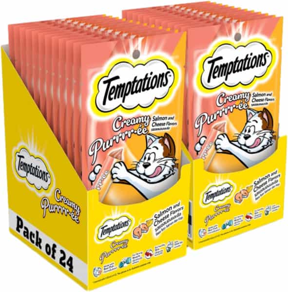 Temptations Creamy Purrrrr Ee Lickable Cat Treats | Salmon & Cheese Flavour | 24 X 48 G
