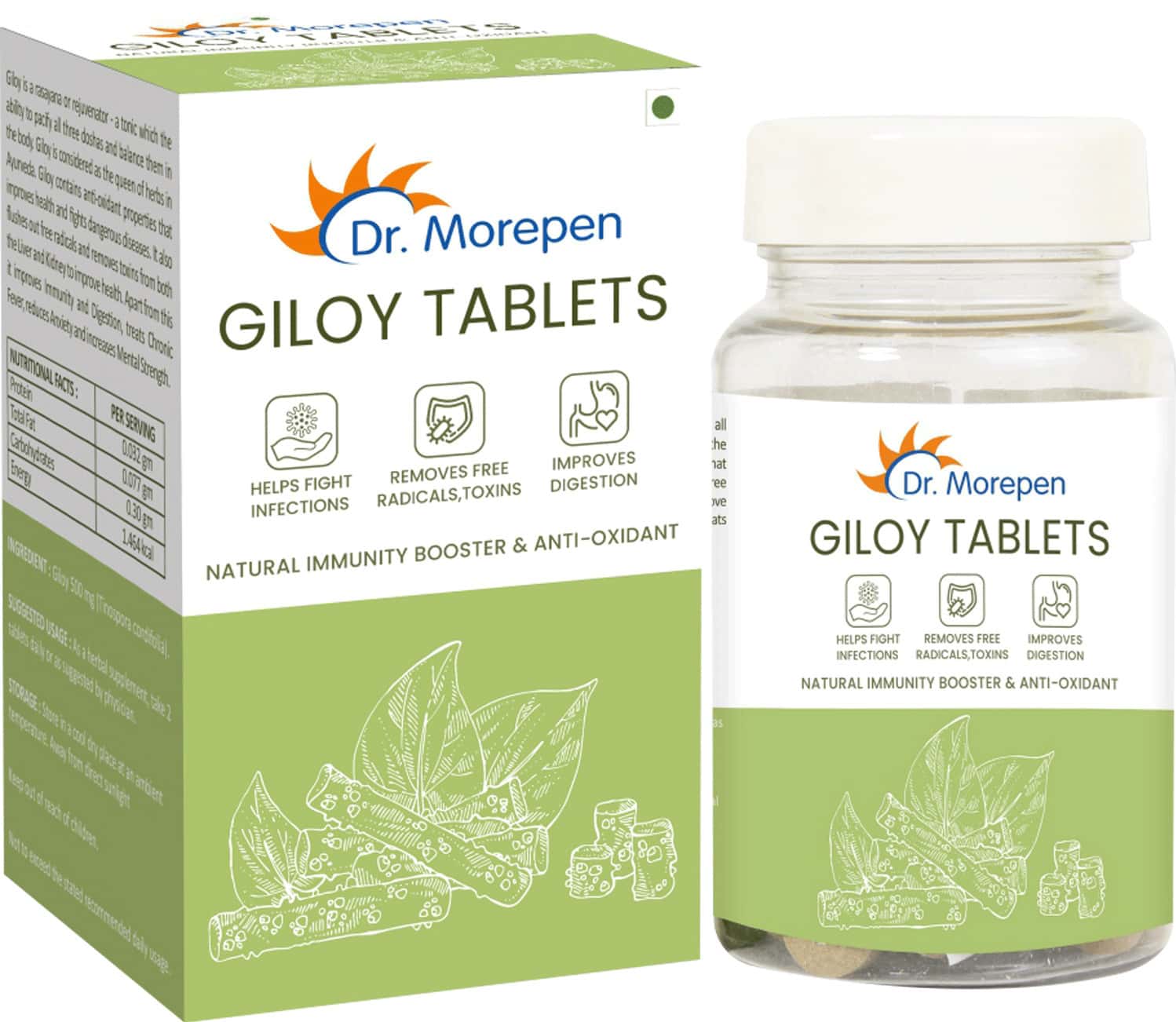 Dr. Morepen Giloy | Natural Immunity Booster & Anti Oxidant | Tablets | 60 No'S