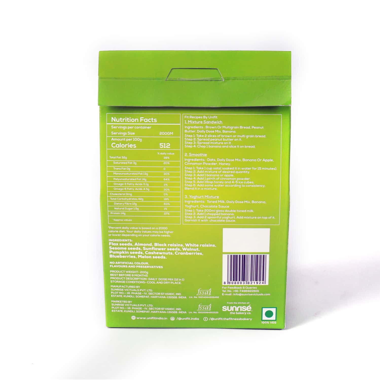 Buy UNIFIT DAILY DOSE MIX OF SEEDS, NUTS & BERRIES MIXED NUTS QUICK