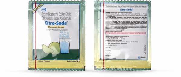 Citro Soda Effervescent Granules Sugar Free Citrus Flavour For Urinary Tract Health - 4G Sachet