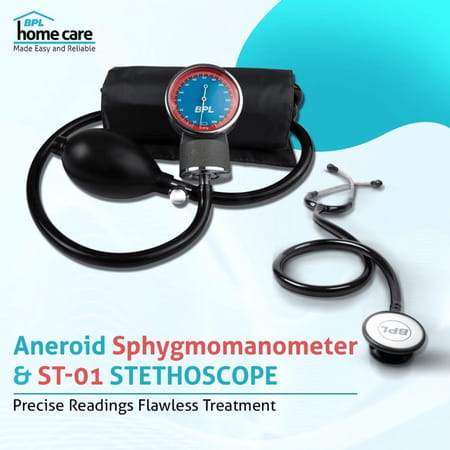 Bpl Medical Technologies Aneroid Sphygmomanometer And St-01 Dia Cast Stethoscope