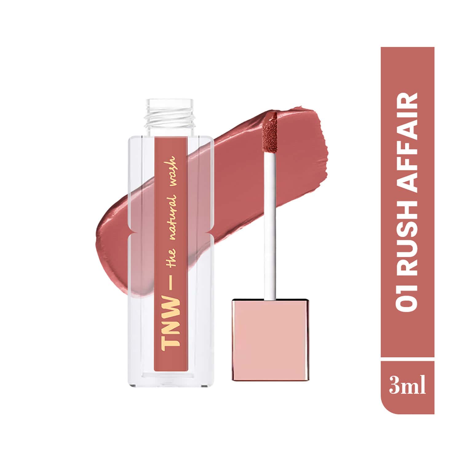 Tnw The Natural Wash Comfy Matte Liquid Lipstick 01 Rush Affair | Red Clay Shade 3 Ml
