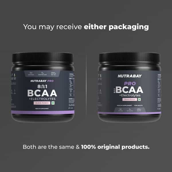 Nutrabay Pro With Electrolytes 7G Vegan Bcaas 1000 Mg Electrolytes - 250G Guava Punch 25 Servings