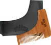 Man Arden Neem Wooden L Shaped Beard Comb With Rich Leather Pouch