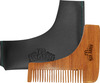 Man Arden Neem Wooden L Shaped Beard Comb With Rich Leather Pouch