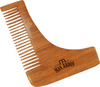 Man Arden Neem Wooden L Shaped Beard Comb With Rich Leather Pouch