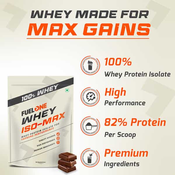 Fuel One Whey Iso-Max | Whey Protein Isolate (Chocolate | 1Kg) & Protein Shaker (Black | 500Ml)