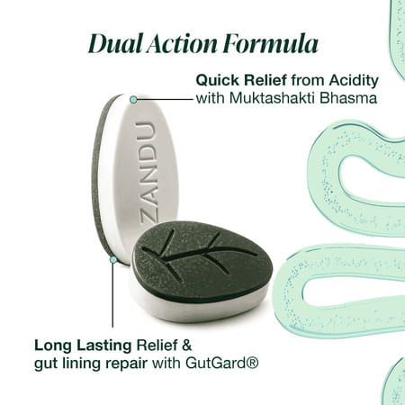 Zandu Good Gut Acidity & Bloating Relief Tablets Relief From Acidity Gas & Bloating 30 Tablets