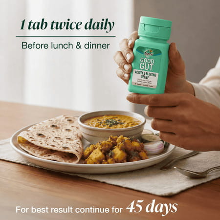 Zandu Good Gut Acidity & Bloating Relief Tablets Relief From Acidity Gas & Bloating 30 Tablets