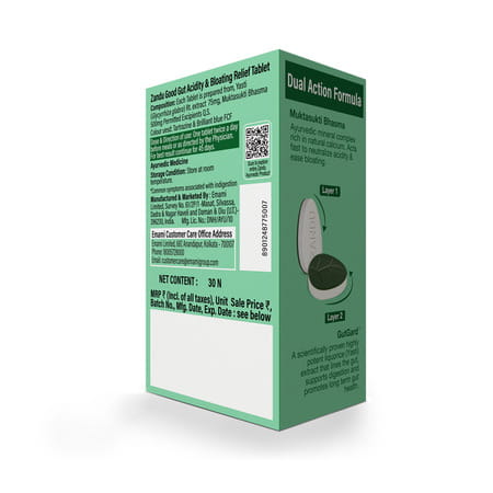 Zandu Good Gut Acidity & Bloating Relief Tablets Relief From Acidity Gas & Bloating 30 Tablets