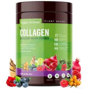 Vegan Greens Natural Collagen Builder 23key Herbs Anti Ageing | Skin Glow &more 250g | Natural Taste