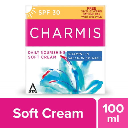 Charmis Daily Nourishing Soft Cream 100ml + 75gm Vivel Glycerine Soap Free