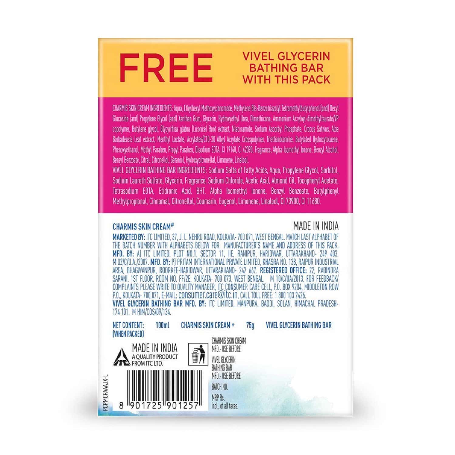 Buy CHARMIS DAILY NOURISHING SOFT CREAM 100ML + 75GM VIVEL GLYCERINE