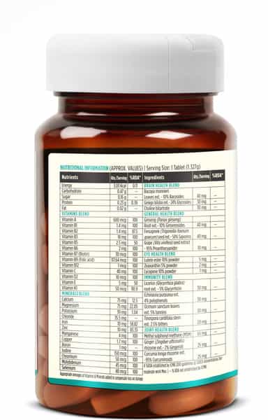 Liveasy Wellness Multivitamin 50+ - With Brain And Joint Health Blend - - Bottle Of 60