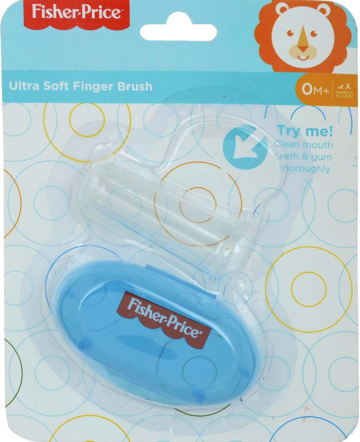 Fisher Price Silicone Baby Finger Brush With Case One Size Blue
