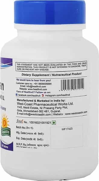 Healthvit D-Vitan D3 10000 Iu Multivitamin Tablets Bottle Of 60