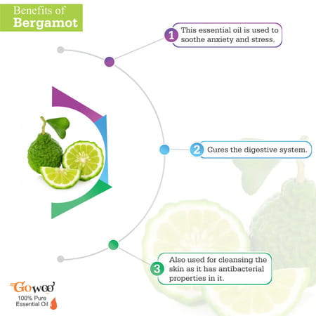 Pack Of 2 Bergamot Essential Oil And Apricot Oil - 100% Pure & Natural Oil