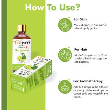 Pack Of 2 Bergamot Essential Oil And Apricot Oil - 100% Pure & Natural Oil