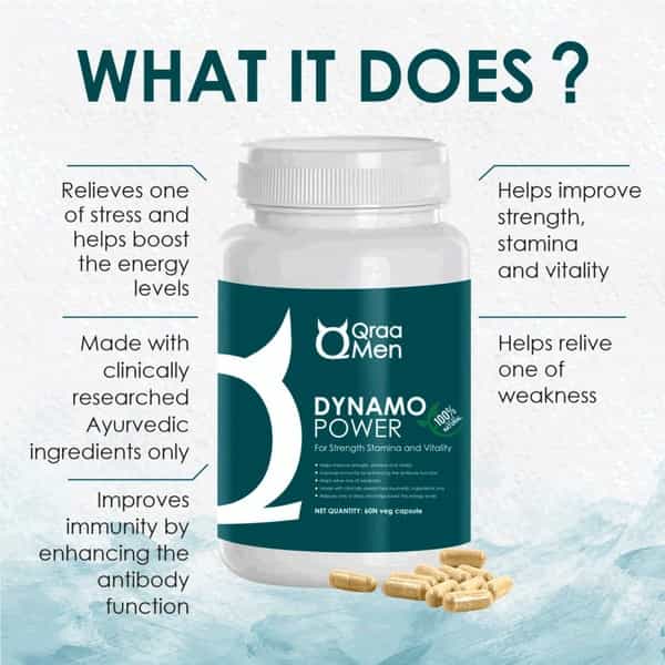 Qraa Men Dynamo Power Capsules For Men - 60 Veg Capsules