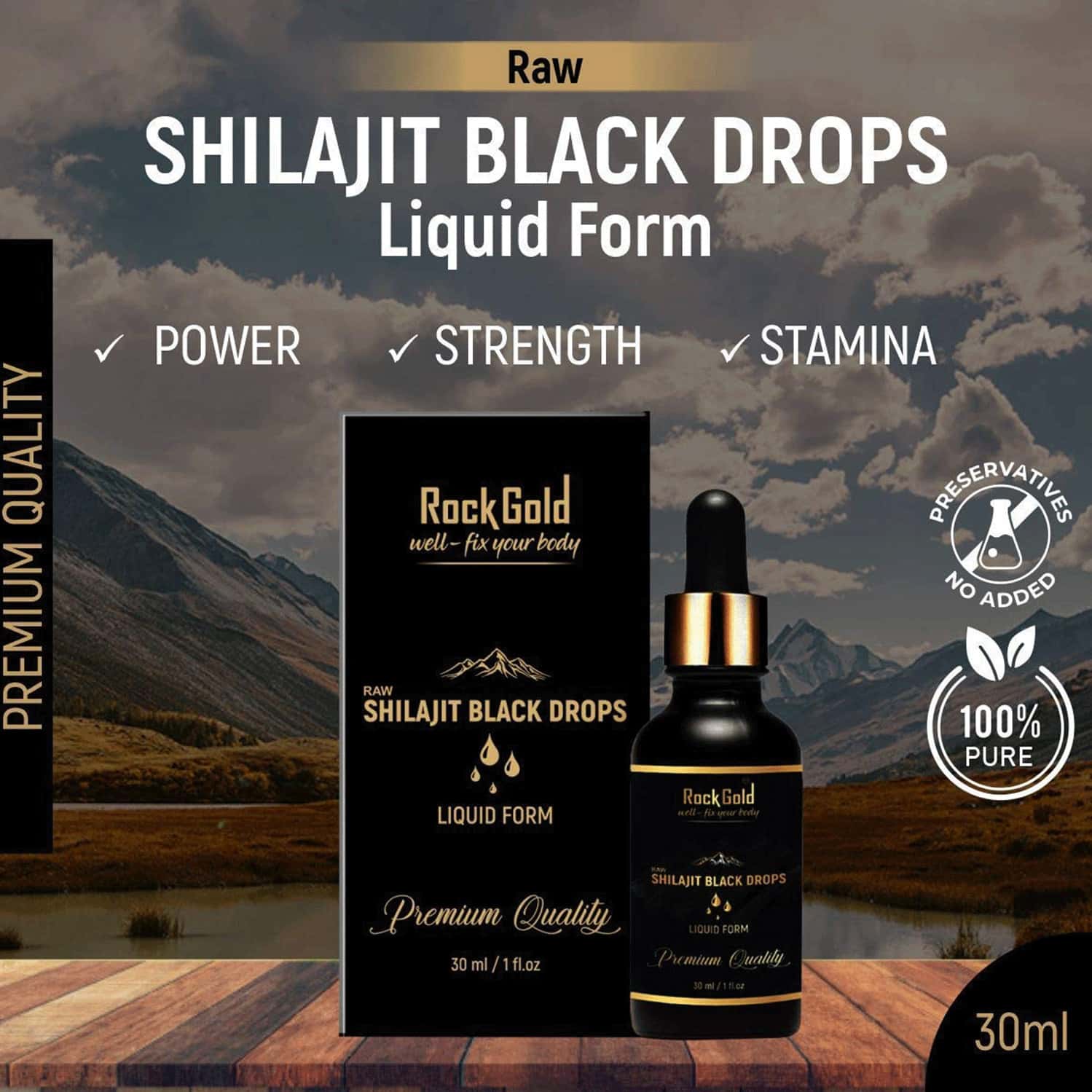 Buy ROCK GOLD PURE & NATURAL HIMALYAN ORIGINAL RAW SHILAJIT LIQUID ...