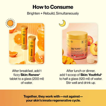 Setu Skin Radiance Combo For Brightening & Glow | 250G Marine Collagen Powder With 30 Fizz Tabs