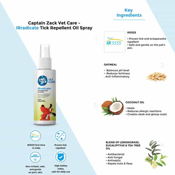 Captain Zack Vet Care - Irradicate Tick Repellent Shampoo For Dogs 50 Ml