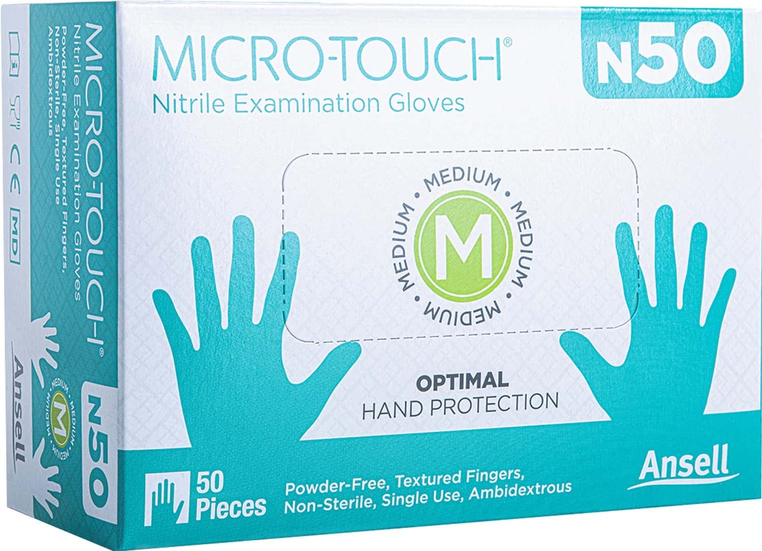 Ansell Micro Touch Nitrile N50 Multipurpose Examination Glove - Medium