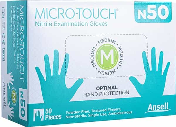 Ansell Micro Touch Nitrile N50 Multipurpose Examination Glove - Medium