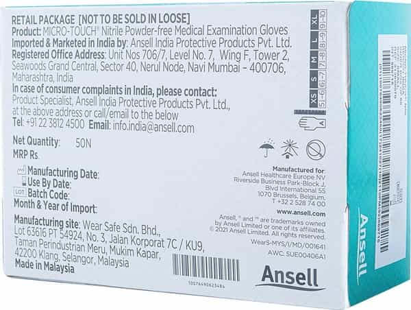 Ansell Micro Touch Nitrile N50 Multipurpose Examination Glove - Medium