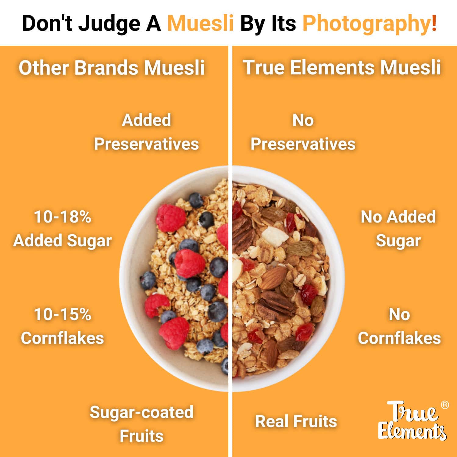 Buy TRUE ELEMENTS FRUITS AND NUTS MUESLI 1200GM Online & Get Upto 60