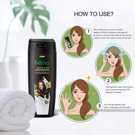 Nisha Shampoo And Conditioner Combo Pack 180Ml | Avocado & Brahmi Shampoo Conditioner