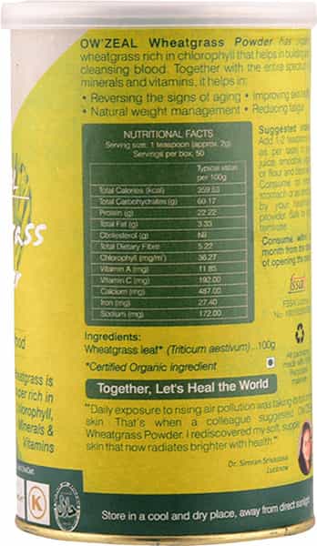 Organic Wellness Owzeal Wheat Grass Powder 100 Gm