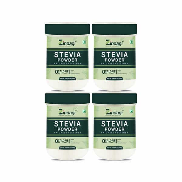 Zindagi Stevia Sugar Free Powder | Stevia Natural Sugar Powder | Vegan Friendly | 200 Gm | Pack Of 4