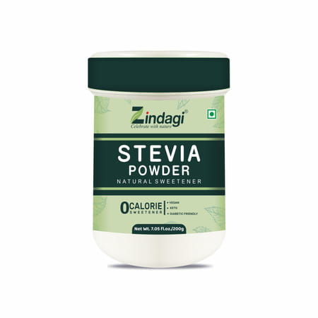 Zindagi Stevia Sugar Free Powder | Stevia Natural Sugar Powder | Vegan Friendly | 200 Gm | Pack Of 4