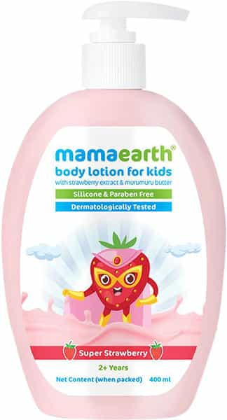 Mamaearth Super Strawberry Body Lotion & Cream For Kids With Strawberry & Shea Butter - 400 Ml
