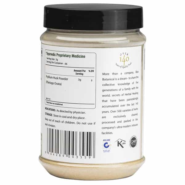 Bixa Botanical Sat Isabgol Powder(Plantago Ovata)-Maintains Gut Motility & Eliminates Toxic Waste