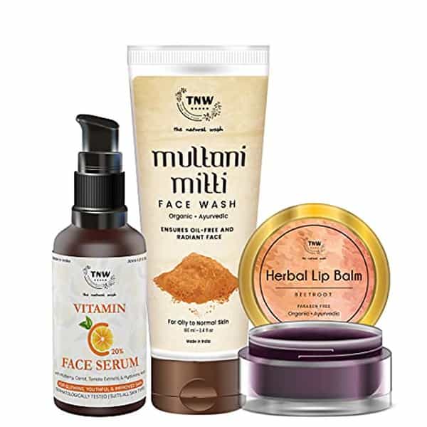 Tnw The Natural Wash Vitamin C Face Serum + Multani Mitti Face Wash(Combo Of 3 Items)