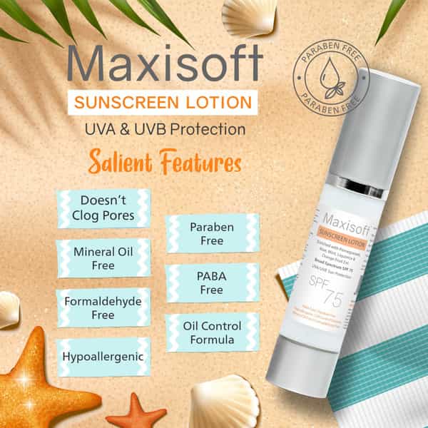 Maxisoft Sunscreen Lotion (Spf 75) 50 Ml | Uva & Uvb Protection Pack Of 2