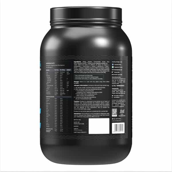 Nutrabay Bioabsorb Whey Protein Powder | Prodifi Blend | 26G Per Scoop | Dalgona Coffee - 1Kg