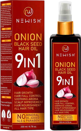 Newish Onion Hair Oil For Hair Growth Anti Dandruff & Hair Fall Control 200ml