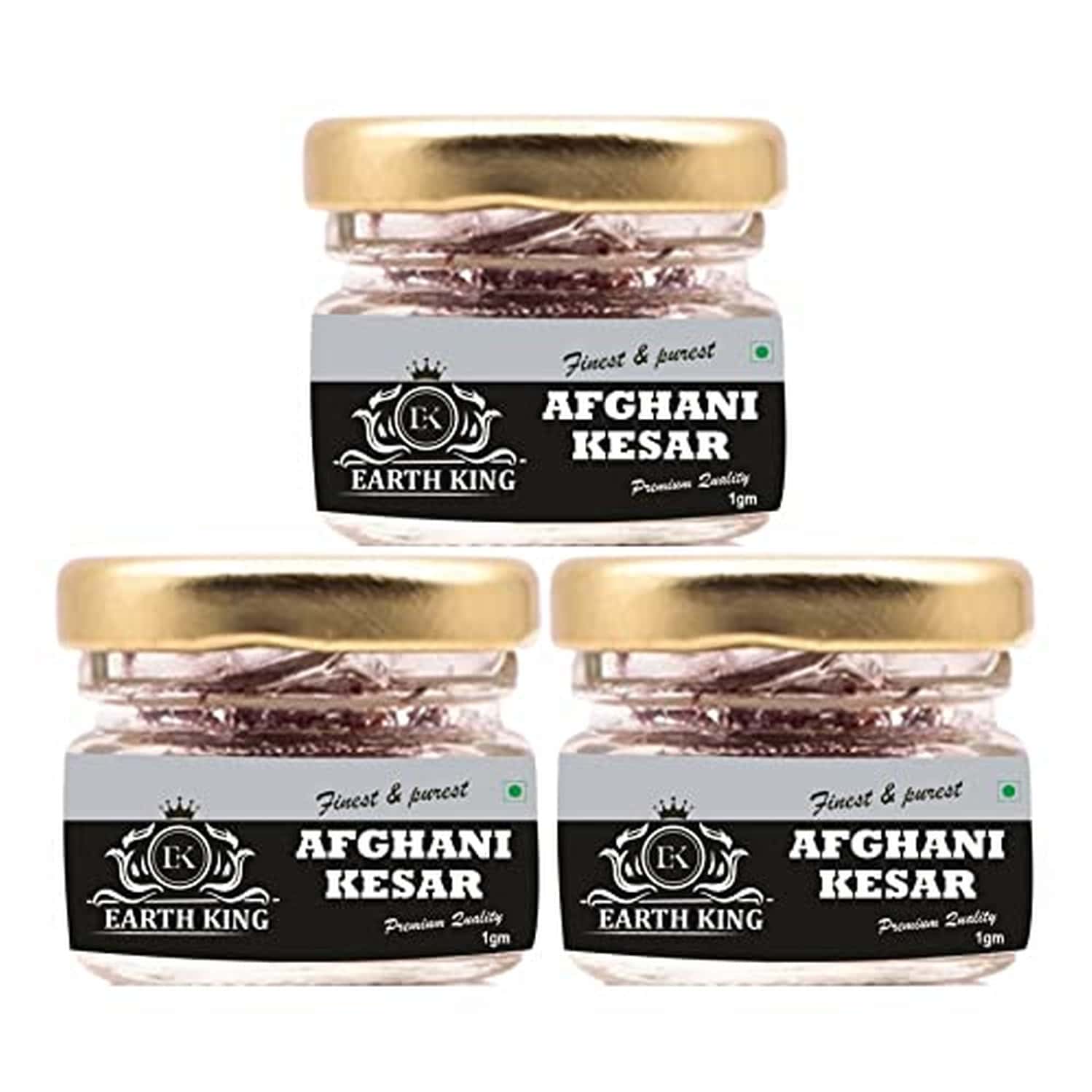 Earth King Natural & Finest A++ Grade Afghani Kesar Thread |original Kesar - 3gm (3 Pack)
