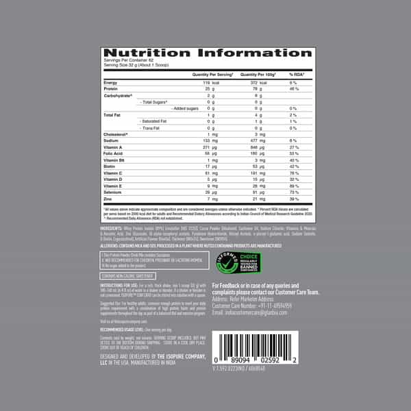 Isopure Whey Protein Isolate Powder With Vitamins For Immune Support - 2Kg (Dutch Chocolate)