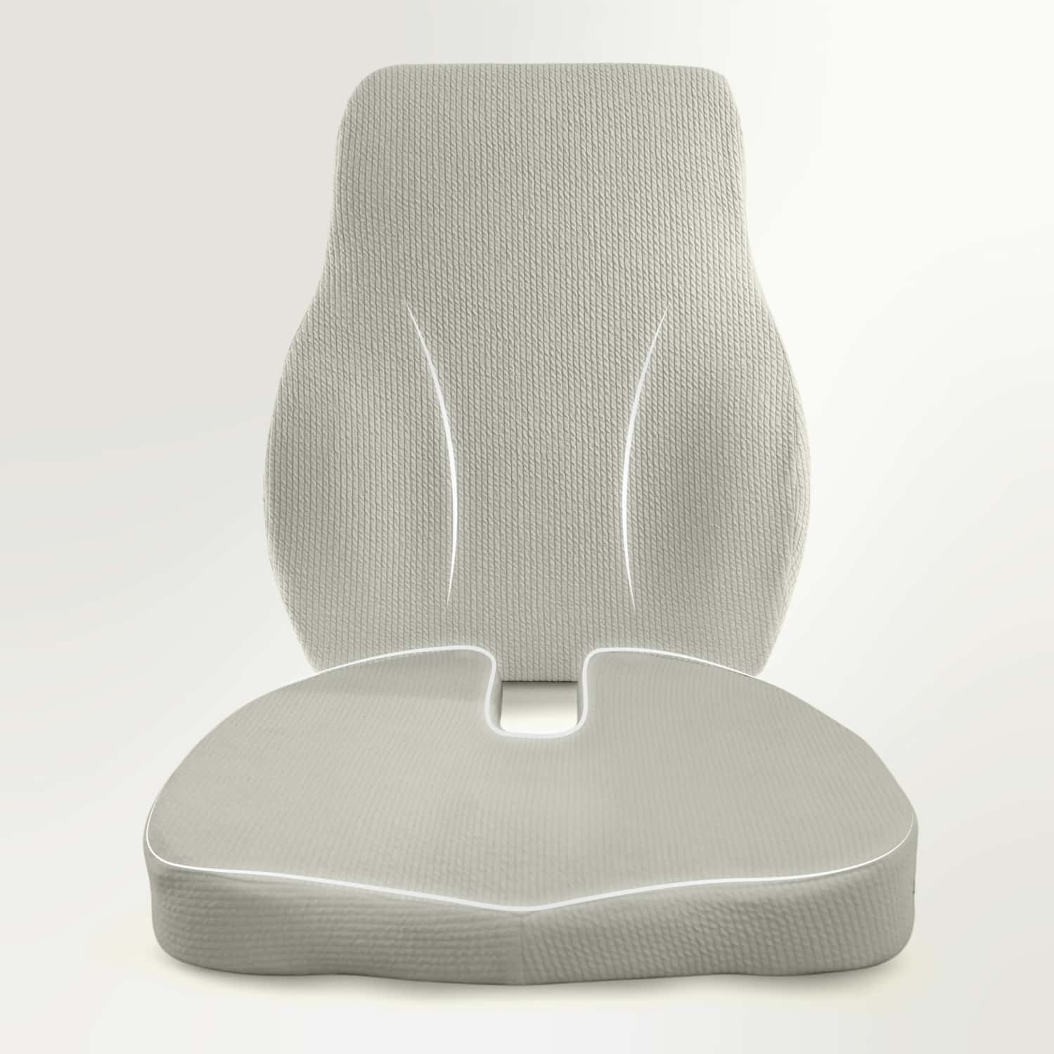 Betterhood Grey Memory Foam Back Support And Coccyx Seat Cushion Combo For Chair