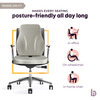 Betterhood Grey Memory Foam Back Support And Coccyx Seat Cushion Combo For Chair