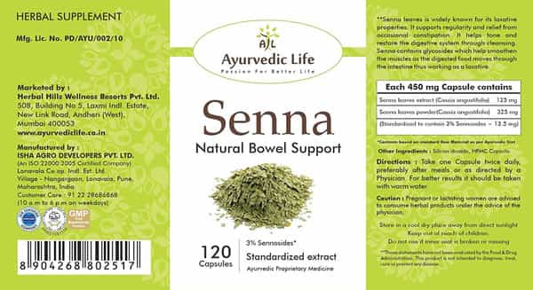 Ayurvedic Life Senna 120 Capsules (Pack Of 5)