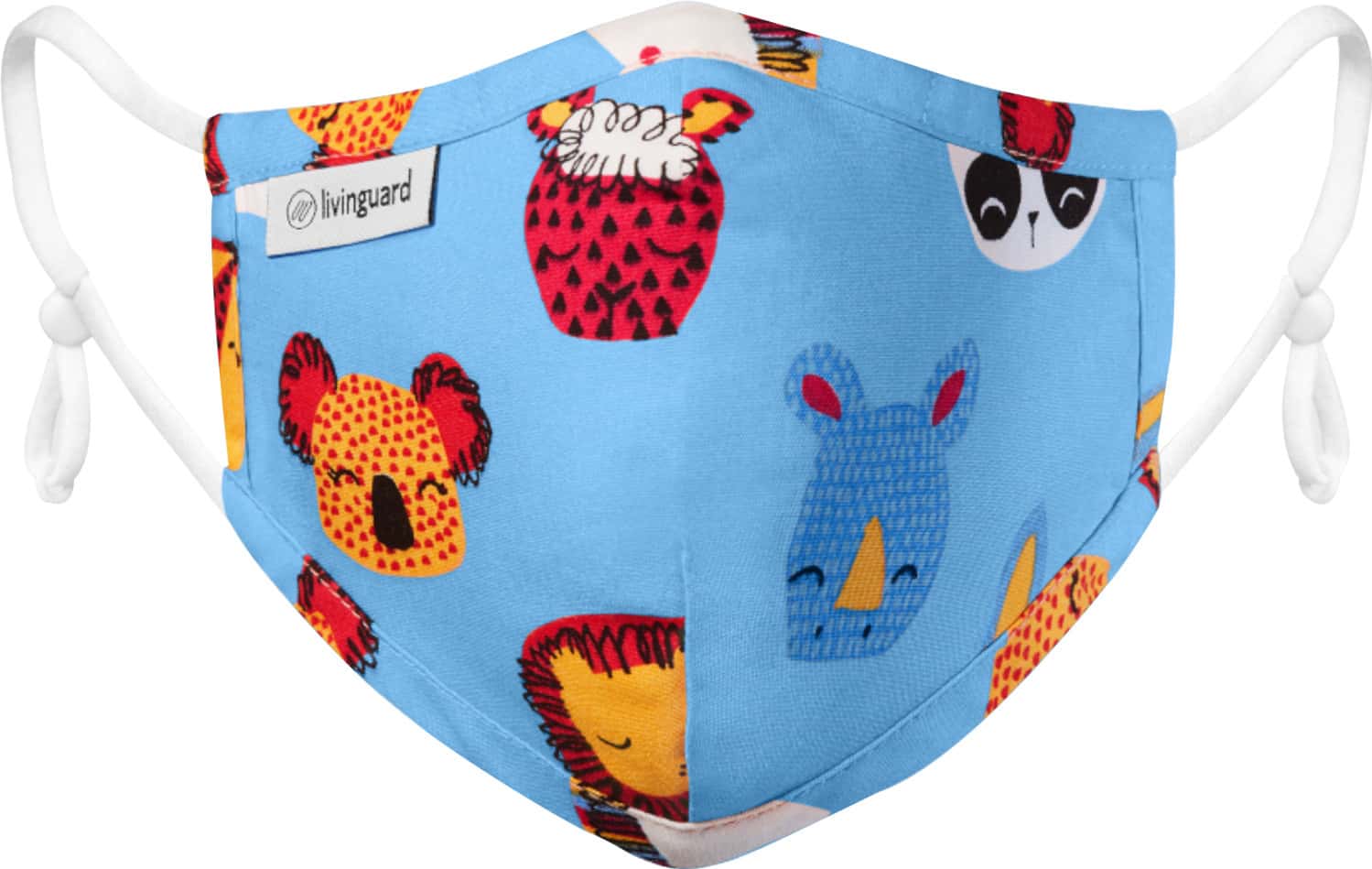 Livinguard Kids Street Mask - Ago Rabbit Print: Blue |anti-microbial | Washable & Reusable - Xs
